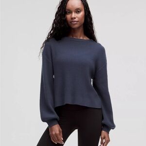 lululemon athletica Navy Reversible crossover sweater rare
